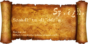 Szakáts Ádám névjegykártya