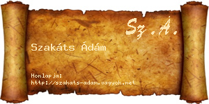 Szakáts Ádám névjegykártya